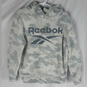 Reebok Boys Pullover Hoodie Size 6 Gray Longsleeve Camo